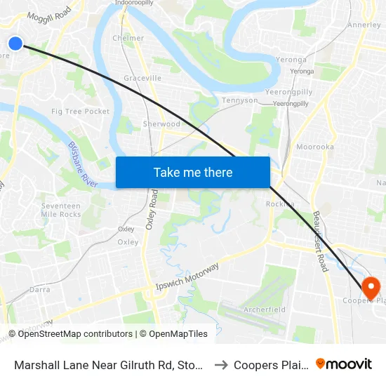 Marshall Lane Near Gilruth Rd, Stop 36 to Coopers Plains map