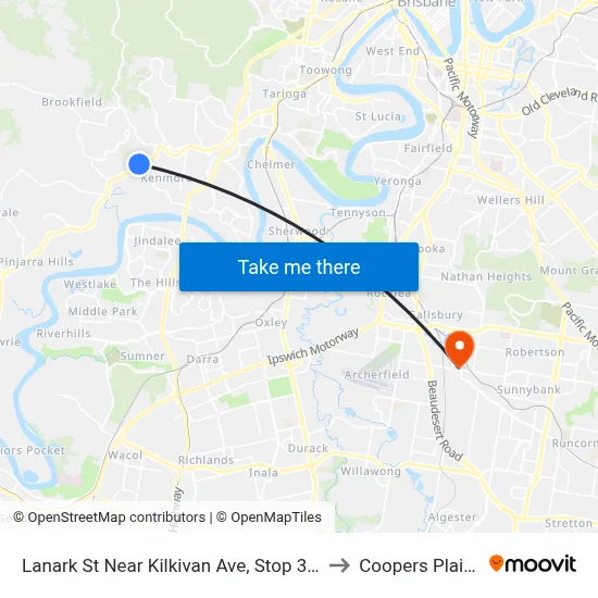 Lanark St Near Kilkivan Ave, Stop 39a to Coopers Plains map