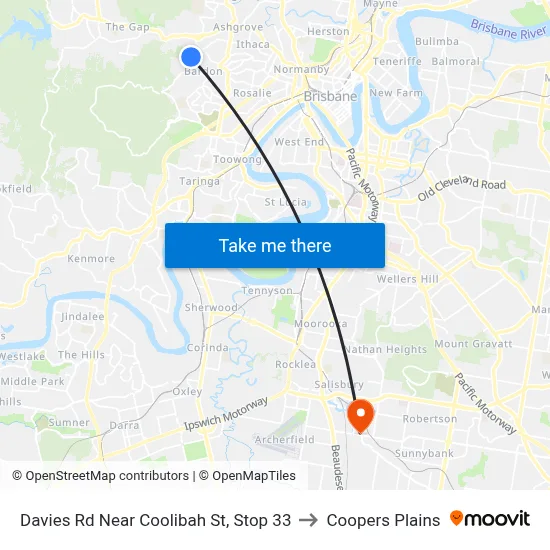 Davies Rd Near Coolibah St, Stop 33 to Coopers Plains map