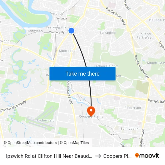 Ipswich Rd at Clifton Hill Near Beaudesert Rd to Coopers Plains map