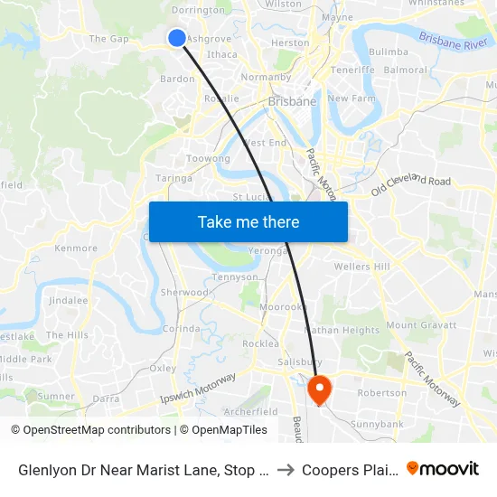Glenlyon Dr Near Marist Lane, Stop 39c to Coopers Plains map