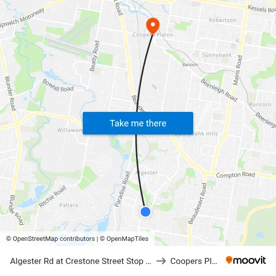 Algester Rd at Crestone Street Stop 90/89 to Coopers Plains map