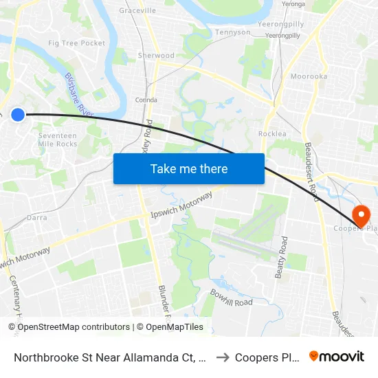 Northbrooke St Near Allamanda Ct, Stop 59 to Coopers Plains map