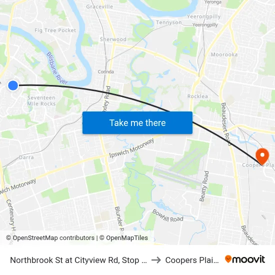 Northbrook St at Cityview Rd, Stop 59 to Coopers Plains map