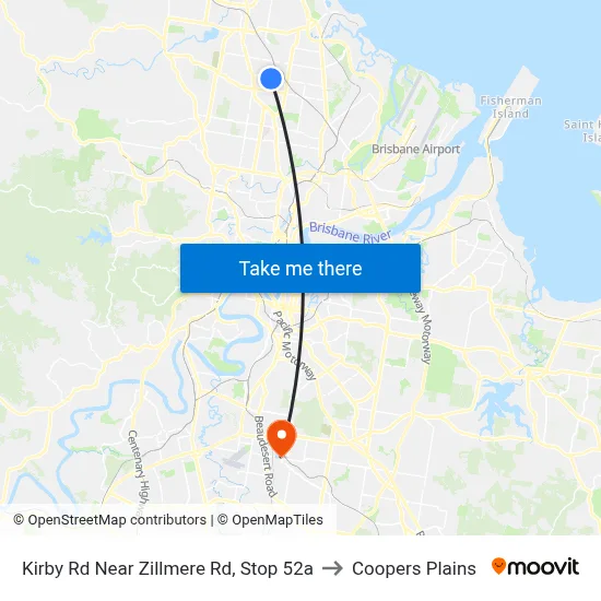 Kirby Rd Near Zillmere Rd, Stop 52a to Coopers Plains map