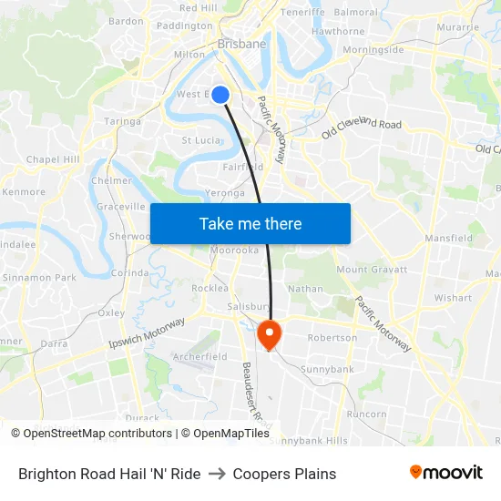 Brighton Road Hail 'N' Ride to Coopers Plains map