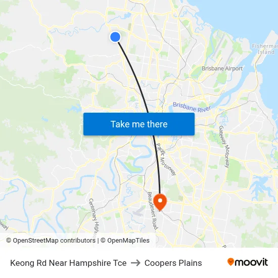 Keong Rd Near Hampshire Tce to Coopers Plains map