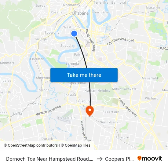 Dornoch Tce Near Hampstead Road, Stop 21 to Coopers Plains map