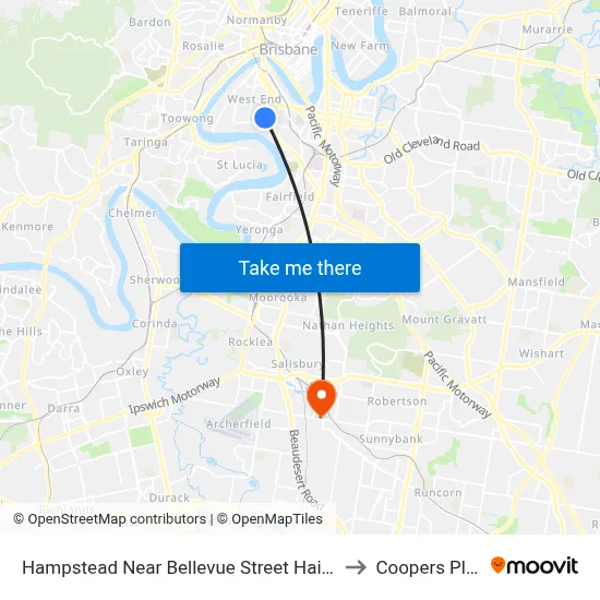 Hampstead Near Bellevue Street Hail 'N' Ride to Coopers Plains map