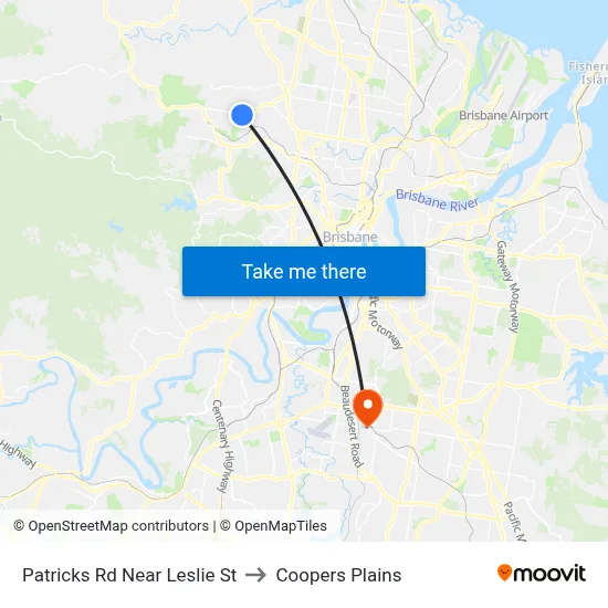 Patricks Rd Near Leslie St to Coopers Plains map