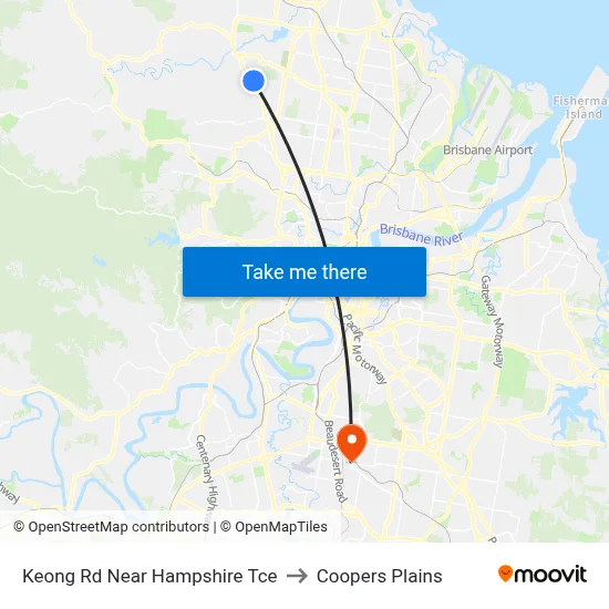 Keong Rd Near Hampshire Tce to Coopers Plains map