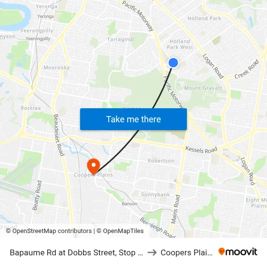 Bapaume Rd at Dobbs Street, Stop 63 to Coopers Plains map