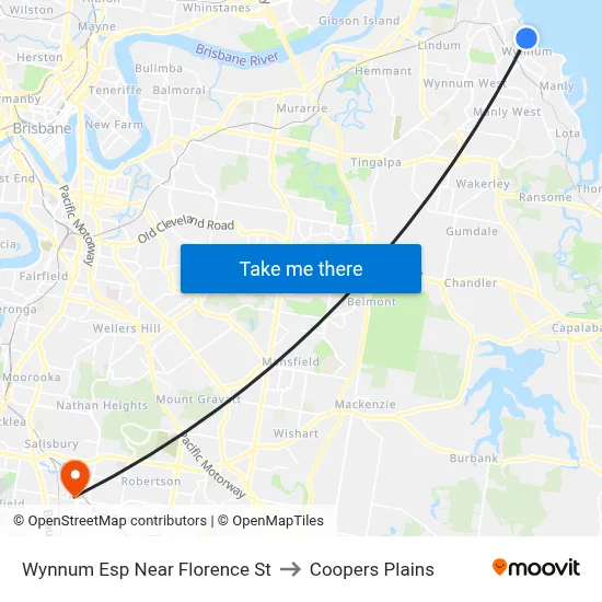 Wynnum Esp Near Florence St to Coopers Plains map