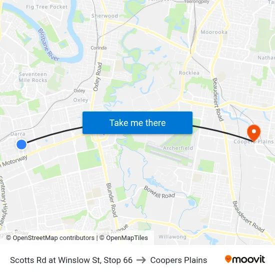 Scotts Rd at Winslow St, Stop 66 to Coopers Plains map