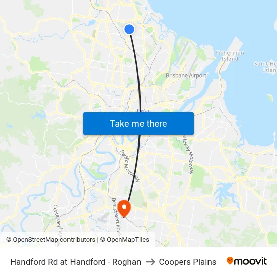Handford Rd at Handford - Roghan to Coopers Plains map