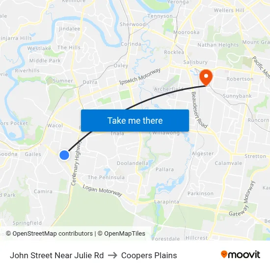 John Street Near Julie Rd to Coopers Plains map