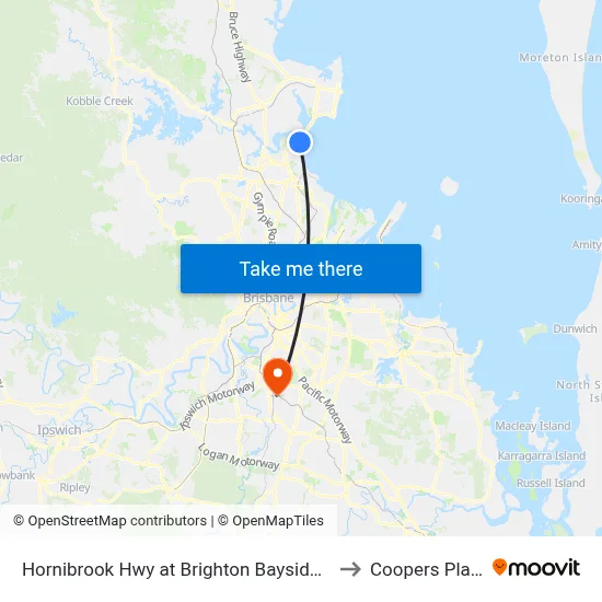Hornibrook Hwy at Brighton Bayside Park to Coopers Plains map