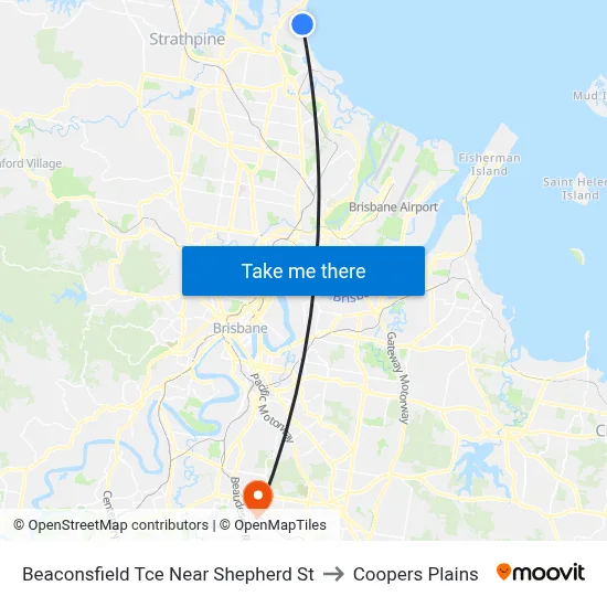 Beaconsfield Tce Near Shepherd St to Coopers Plains map