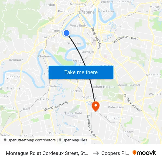 Montague Rd at Cordeaux Street, Stop 30/14 to Coopers Plains map