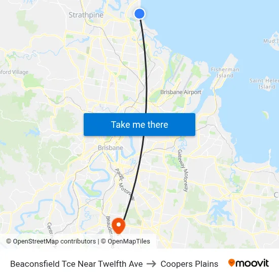 Beaconsfield Tce Near Twelfth Ave to Coopers Plains map