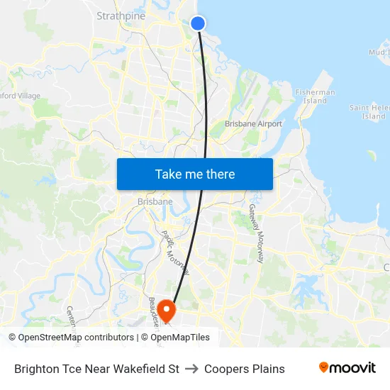 Brighton Tce Near Wakefield St to Coopers Plains map