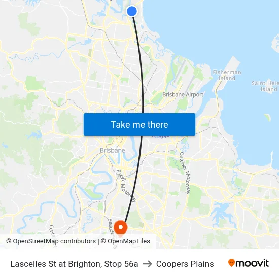 Lascelles St at Brighton, Stop 56a to Coopers Plains map