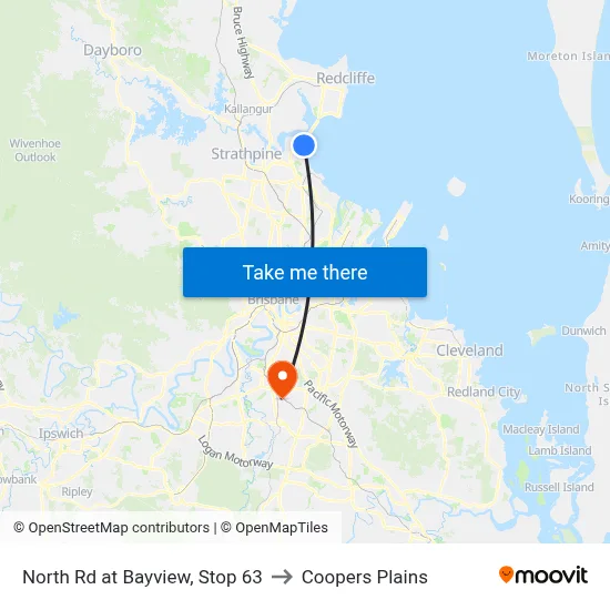 North Rd at Bayview, Stop 63 to Coopers Plains map