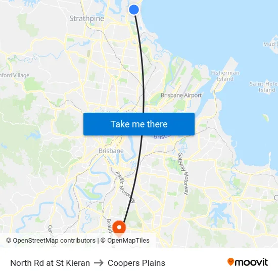 North Rd at St Kieran to Coopers Plains map