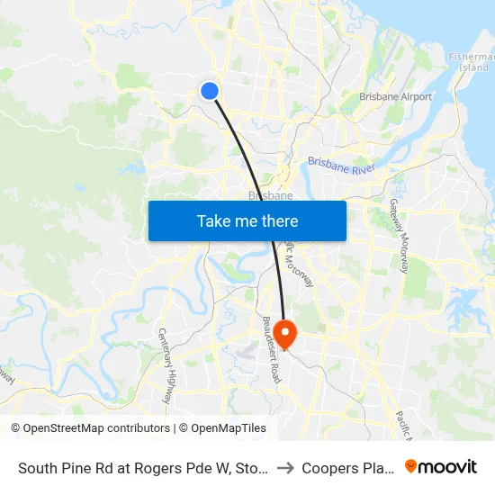 South Pine Rd at Rogers Pde W, Stop 44 to Coopers Plains map