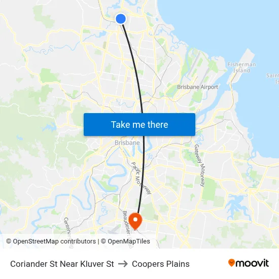 Coriander St Near Kluver St to Coopers Plains map