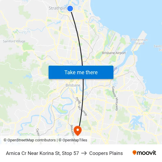 Arnica Cr Near Korina St, Stop 57 to Coopers Plains map