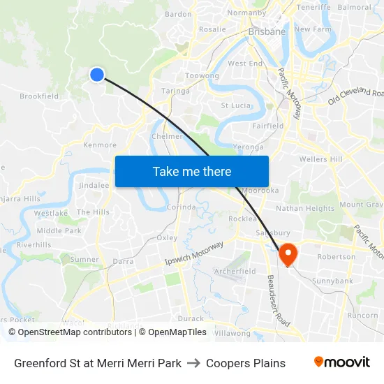 Greenford St at Merri Merri Park to Coopers Plains map