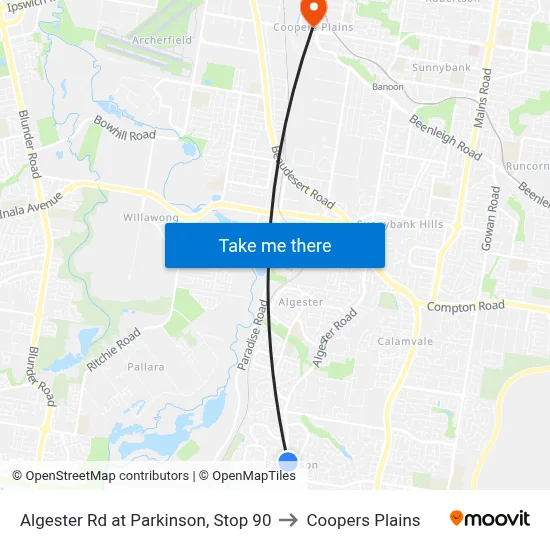 Algester Rd at Parkinson, Stop 90 to Coopers Plains map