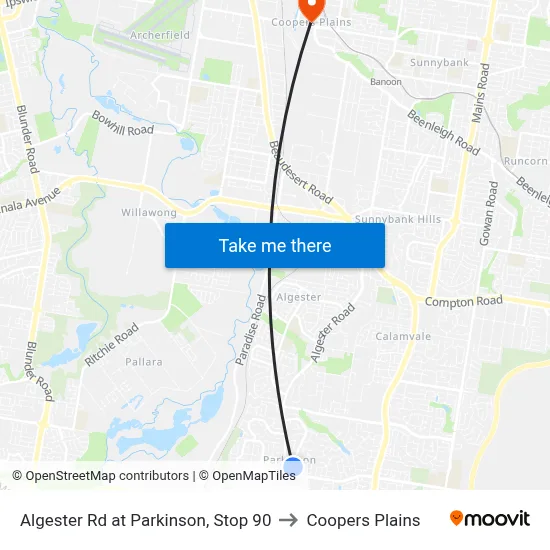 Algester Rd at Parkinson, Stop 90 to Coopers Plains map
