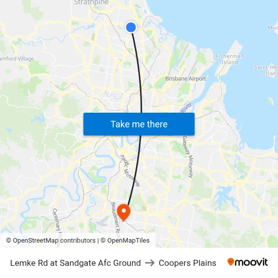 Lemke Rd at Sandgate Afc Ground to Coopers Plains map