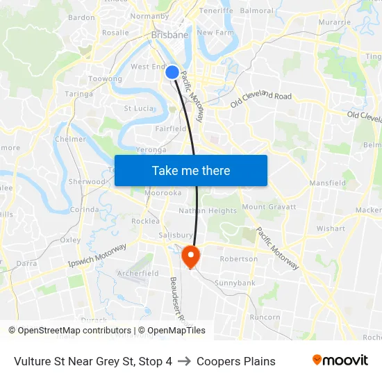Vulture St Near Grey St, Stop 4 to Coopers Plains map