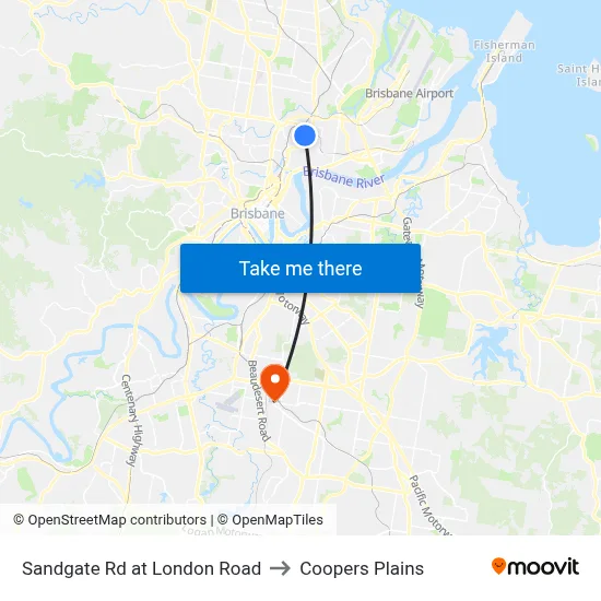 Sandgate Rd at London Road to Coopers Plains map