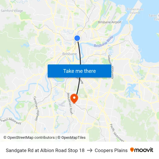 Sandgate Rd at Albion Road Stop 18 to Coopers Plains map