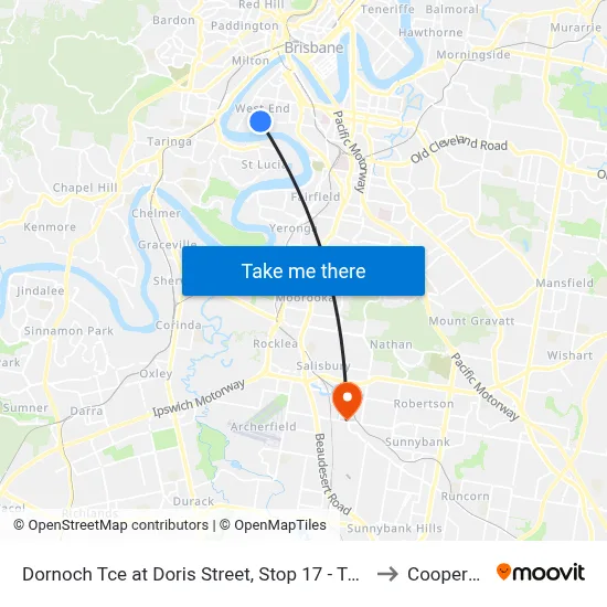 Dornoch Tce at Doris Street, Stop 17 - Temp Closure From 13 July to Coopers Plains map