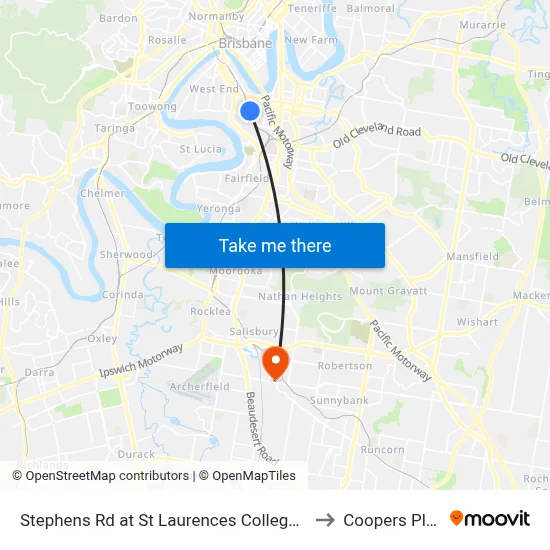 Stephens Rd at St Laurences College, Stop 7 to Coopers Plains map