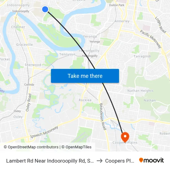 Lambert Rd Near Indooroopilly Rd, Stop 24 to Coopers Plains map