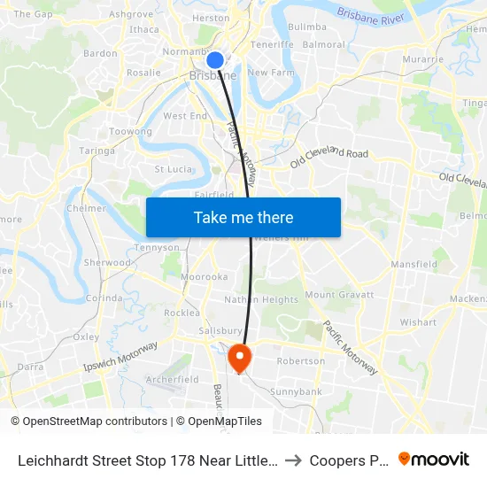 Leichhardt Street Stop 178 Near Little Edward St to Coopers Plains map