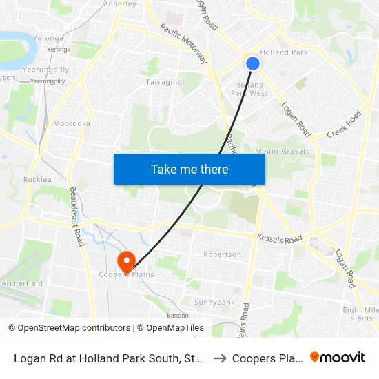 Logan Rd at Holland Park South, Stop 31 to Coopers Plains map