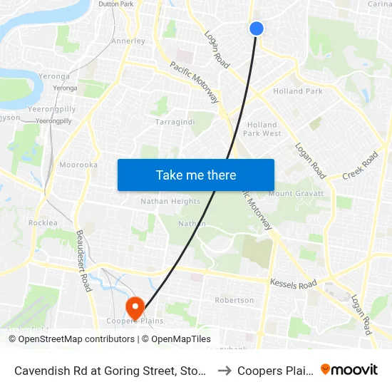 Cavendish Rd at Goring Street, Stop 34 to Coopers Plains map