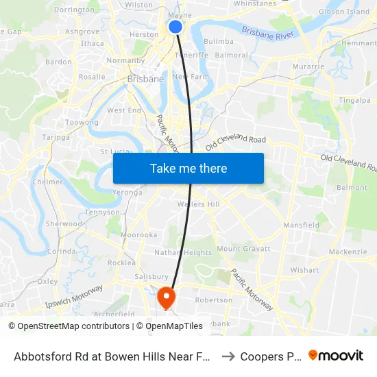 Abbotsford Rd at Bowen Hills Near Folkestone St to Coopers Plains map