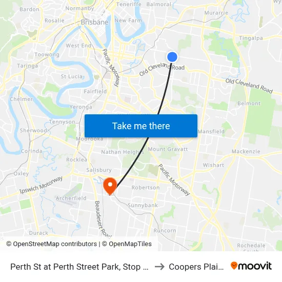 Perth St at Perth Street Park, Stop 33 to Coopers Plains map