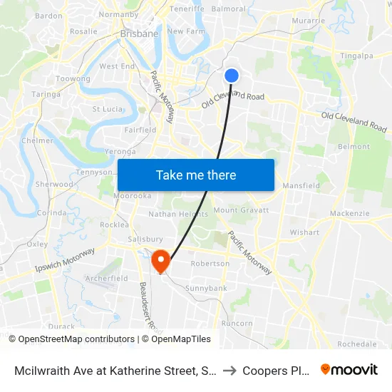 Mcilwraith Ave at Katherine Street, Stop 28 to Coopers Plains map