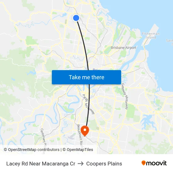 Lacey Rd Near Macaranga Cr to Coopers Plains map