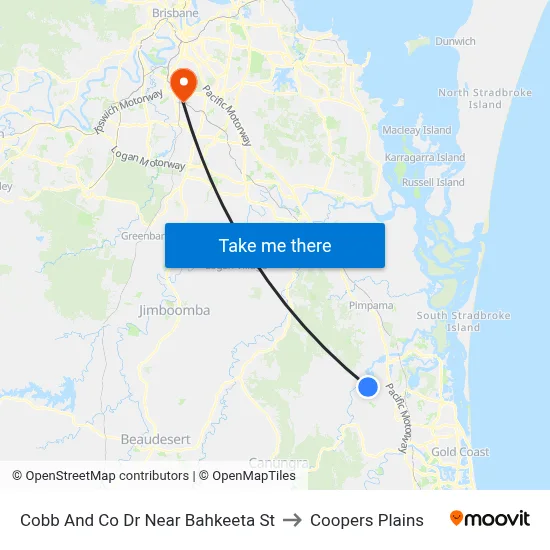Cobb And Co Dr Near Bahkeeta St to Coopers Plains map