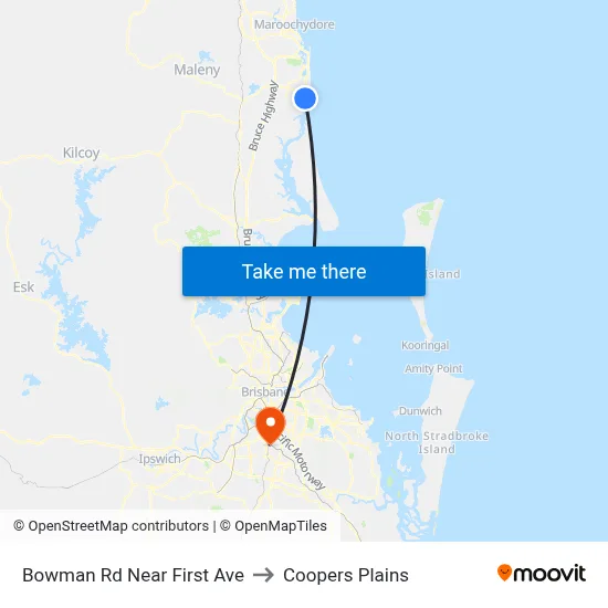 Bowman Rd Near First Ave to Coopers Plains map